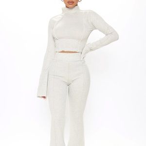 FASHION NOVA Heather Grey Matching Set